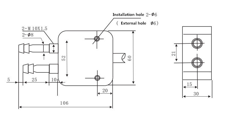 Sensor I2C de la presión diferenciada del aire seco de WNK con la vivienda de aluminio para el viento