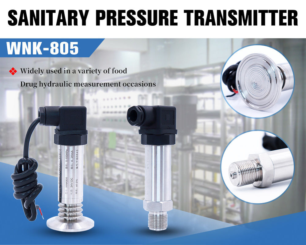 transmisor de presión rasante del diafragma de 4-20mA 0.5-4.5V para la categoría alimenticia sanitaria