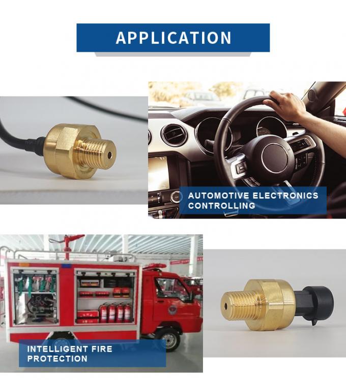 Transmisor capacitivo de cerámica de cobre amarillo del sensor de la presión 0.5-4.5V del bajo costo para el agua del gas de aire
