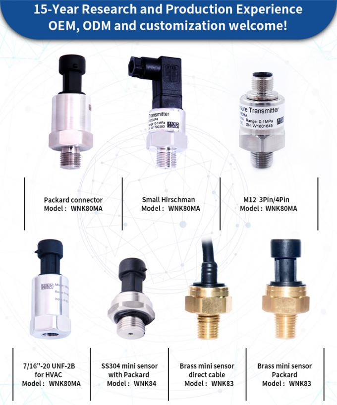 precio industrial del sensor de la presión de agua 4-20ma para el gas líquido y el vapor