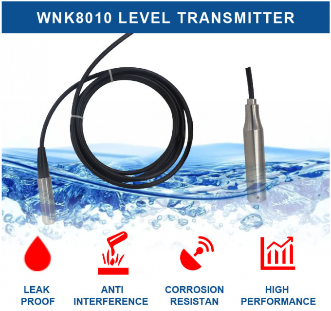 Sensor sumergible anticorrosivo del nivel del agua 4-20mA para la medición de la piscina/del tanque