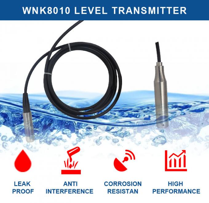 transmisor líquido del sensor llano del agua sumergible 4-20Ma para el aceite del agua